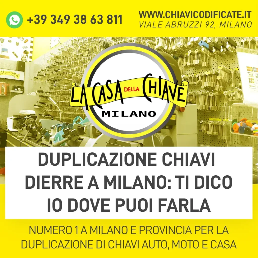 Duplicazione chiavi Dierre a Milano ti dico io dove puoi farla