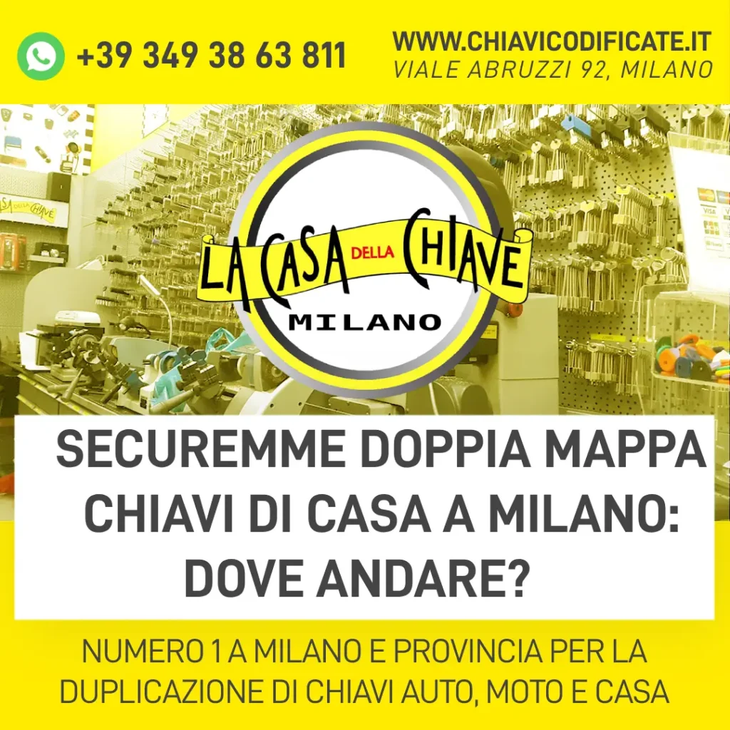Securemme doppia mappa chiavi di casa a Milano dove andare