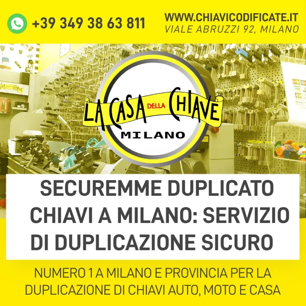 Securemme duplicato chiavi a Milano servizio di duplicazione sicuro