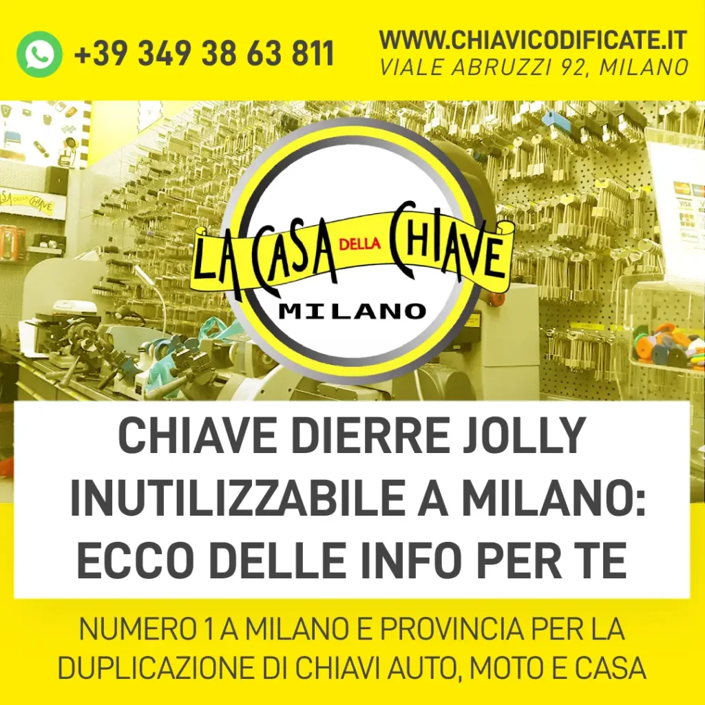 Chiave Dierre jolly inutilizzabile a Milano ecco delle info per te