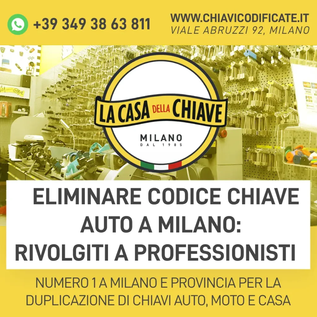 Eliminare codice chiave auto a Milano rivolgiti a professionisti