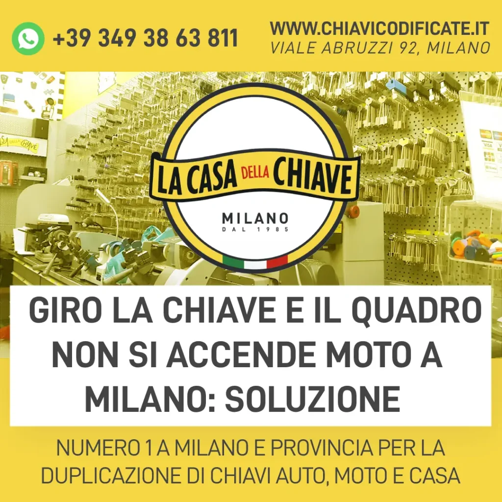 Giro la chiave e il quadro non si accende moto a Milano: soluzione