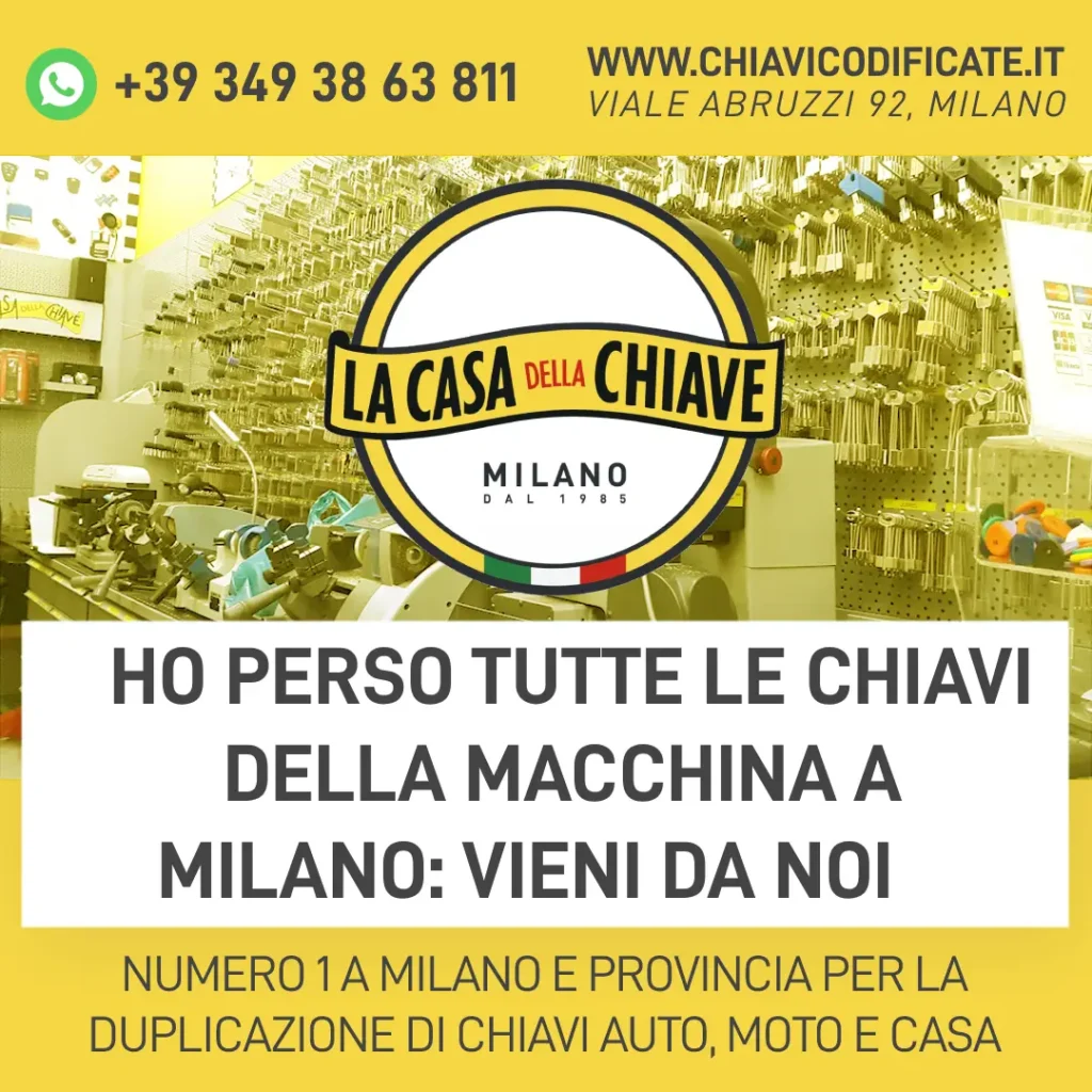 Ho perso tutte le chiavi della macchina a Milano vieni da noi