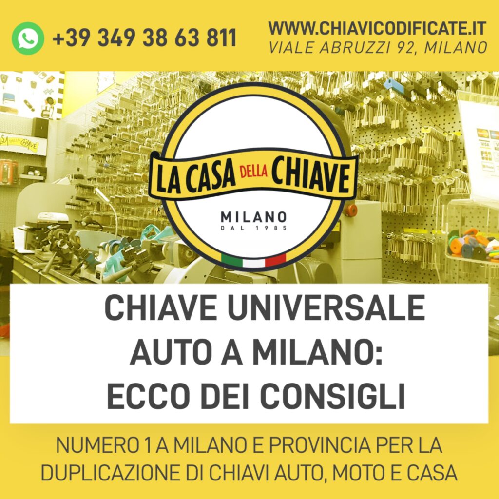 Chiave universale per auto a Milano, ecco dei consigli