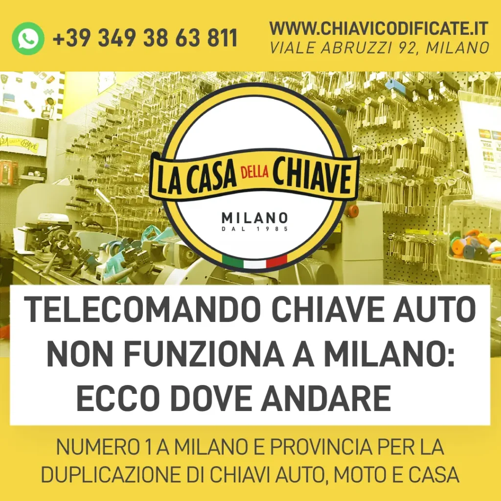 Telecomando chiave auto non funziona a Milano ecco dove andare