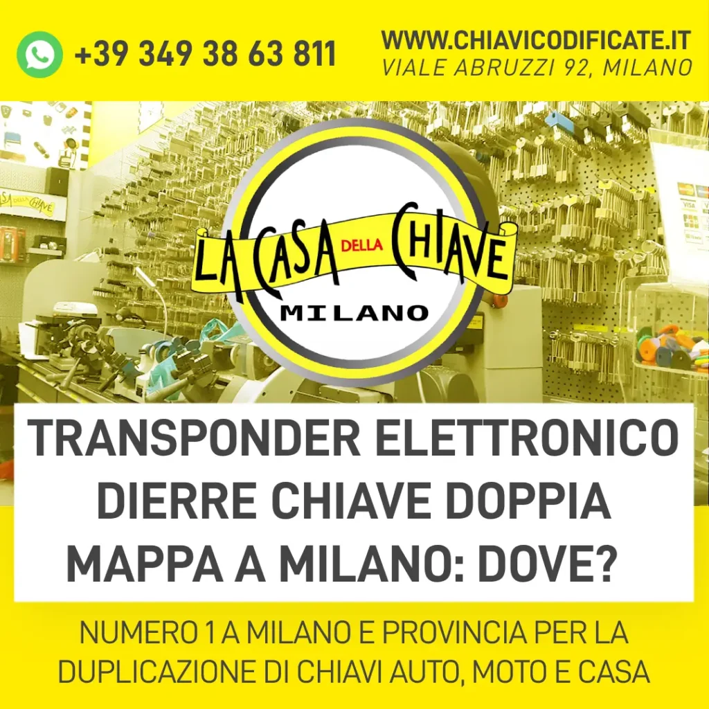 Transponder elettronico Dierre chiave doppia mappa a Milano dove