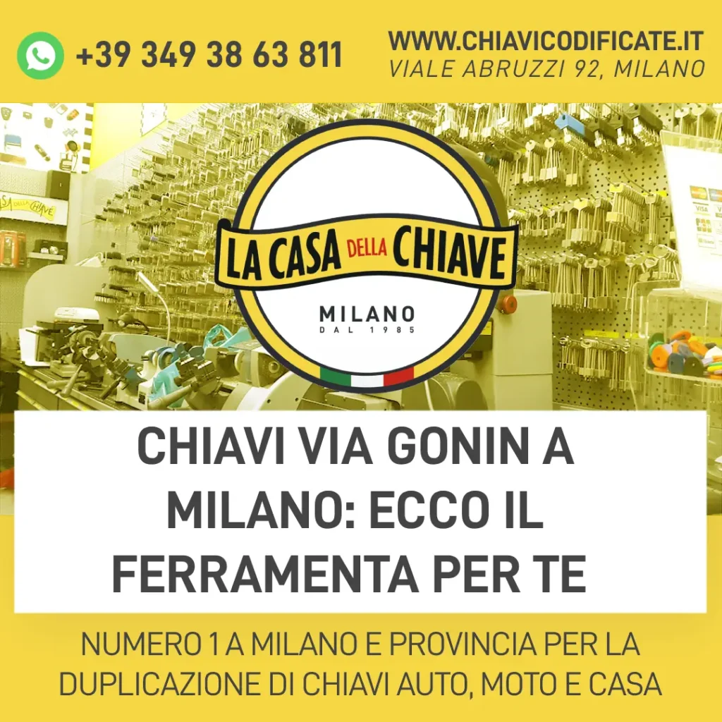Chiavi Via Gonin a Milano: ecco il ferramenta per te