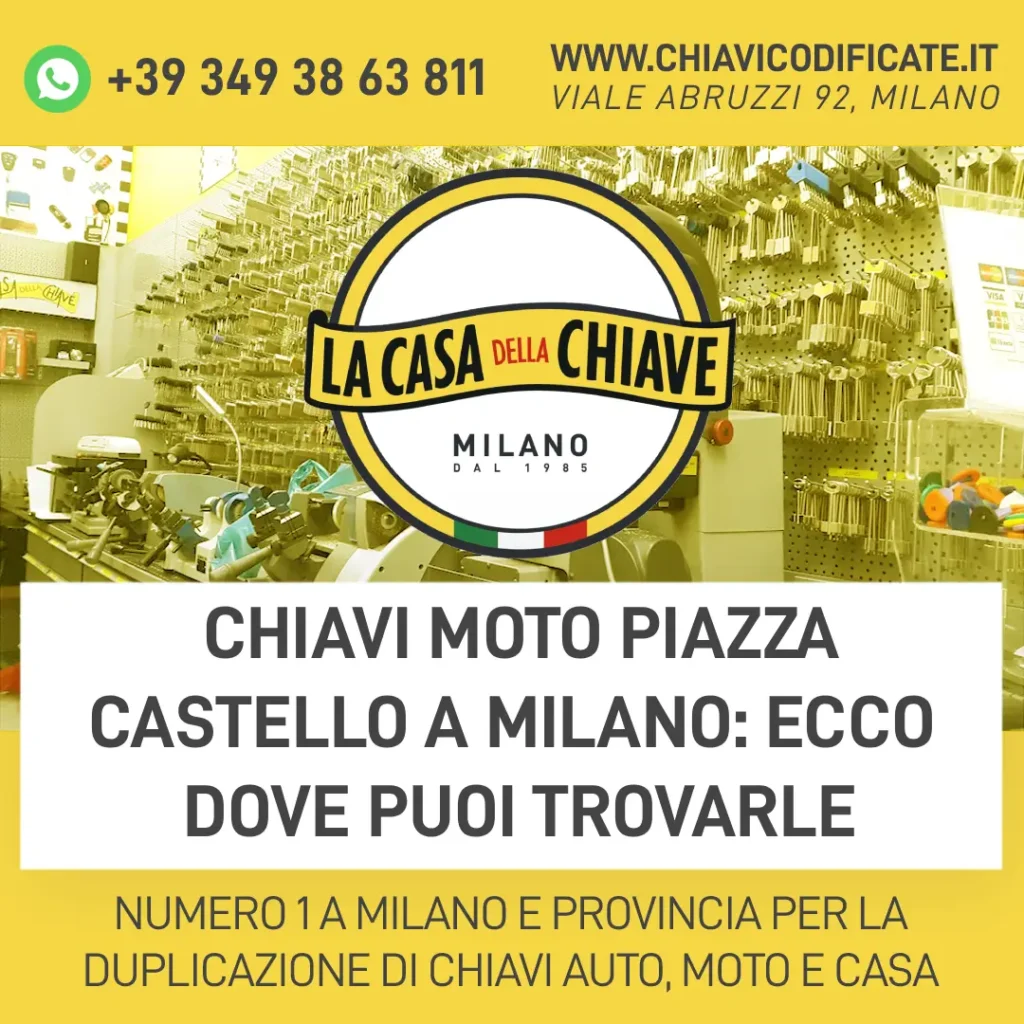 Chiavi moto Piazza Castello a Milano: ecco dove puoi trovarle