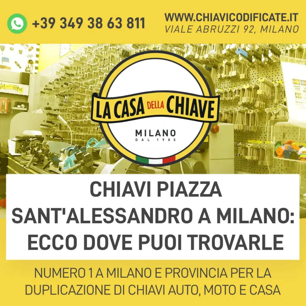 Chiavi piazza Sant'Alessandro a Milano: ecco dove puoi trovarle