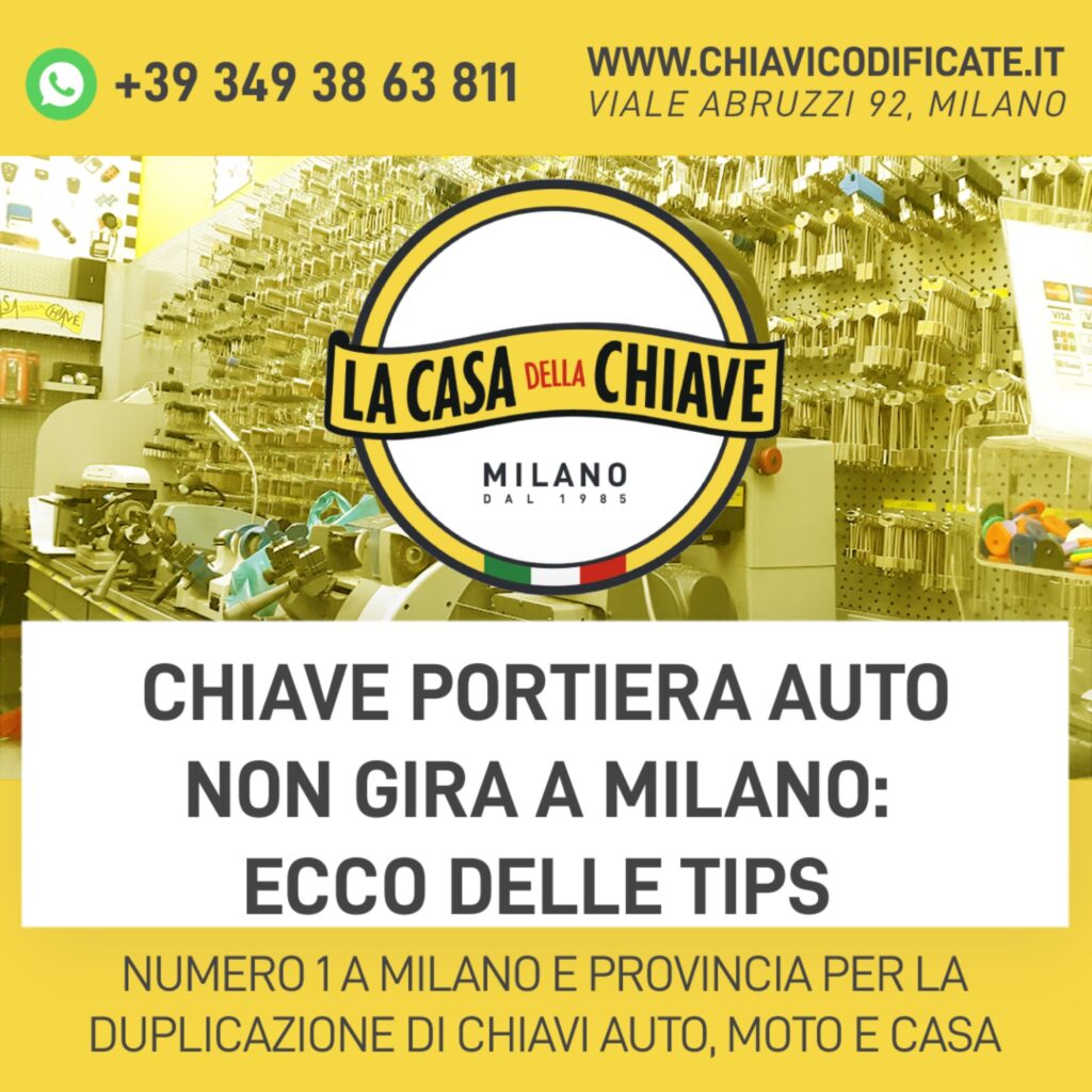 Chip chiave auto a Milano: ecco dove trovarlo, vieni da noi alla casa della chiave di Milano in zona Loreto.