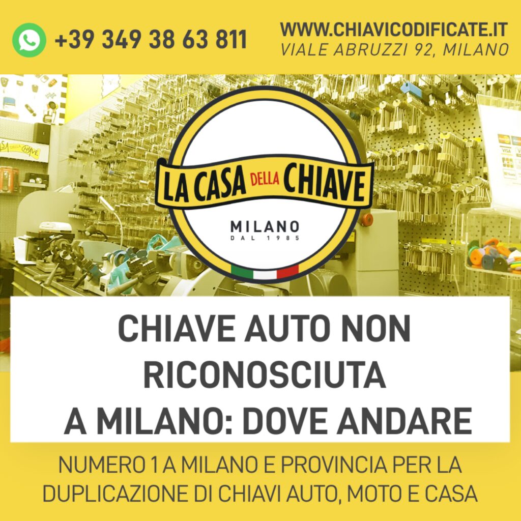 Chiave auto non riconosciuta a Milano: ecco dove andare