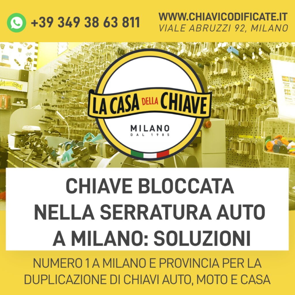 Chiave bloccata nella serratura auto a Milano: soluzioni