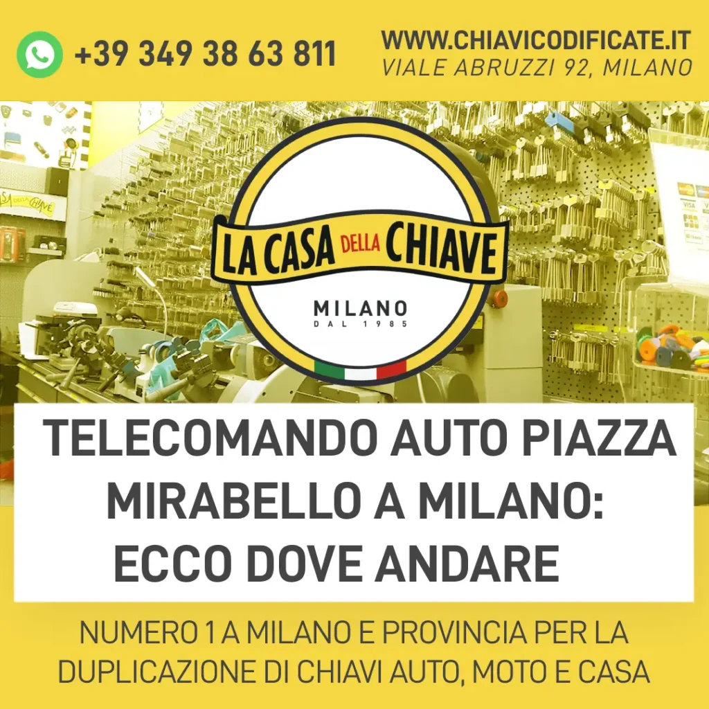 Telecomando auto piazza Mirabello a Milano: ecco dove andare