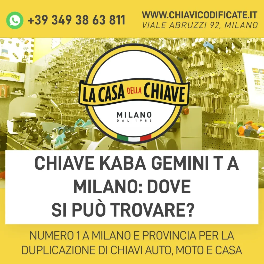 Chiave Kaba Gemini T a Milano: dove si può trovare?