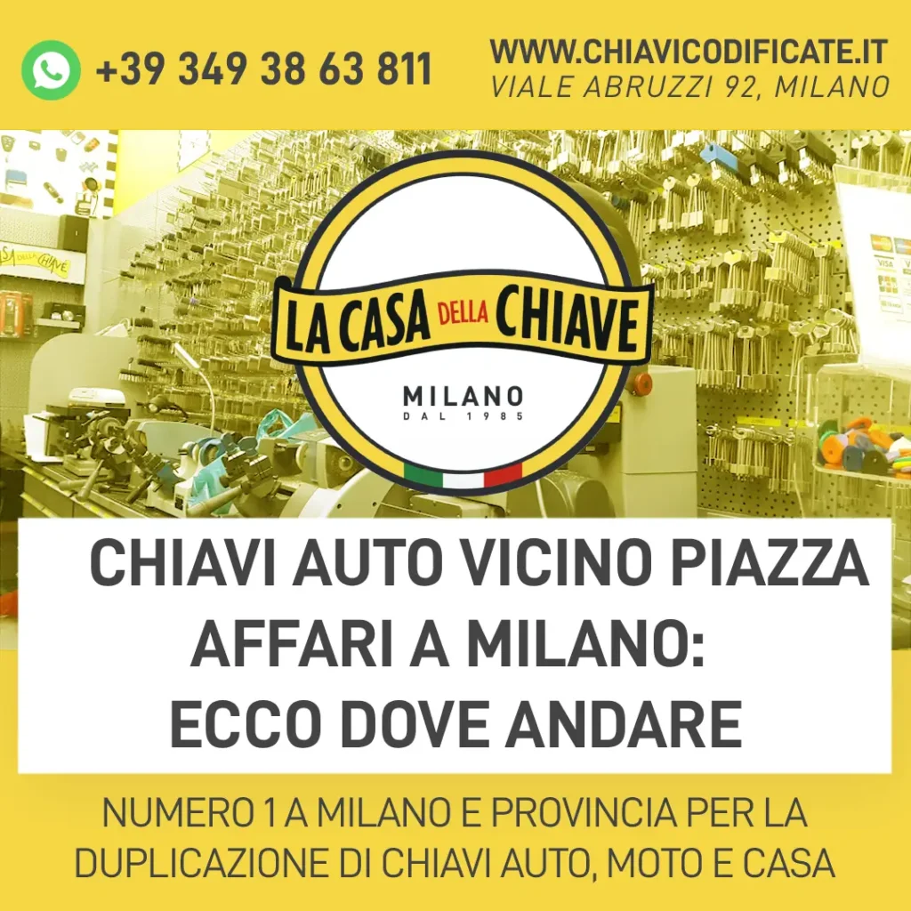 Chiavi auto vicino piazza Affari a Milano: ecco dove andare