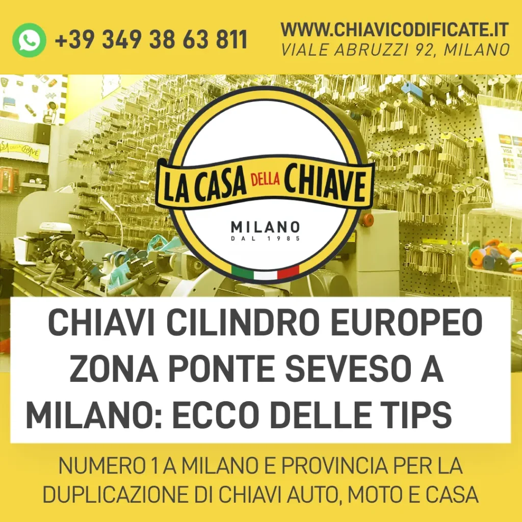 Chiavi cilindro europeo zona Ponte Seveso a Milano: ecco delle tips