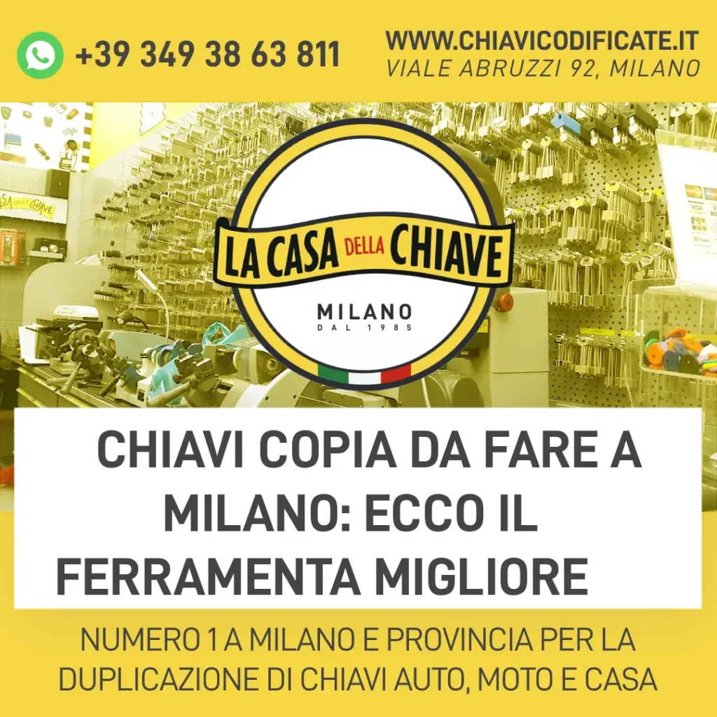 Chiavi copia da fare a Milano: ecco il ferramenta migliore
