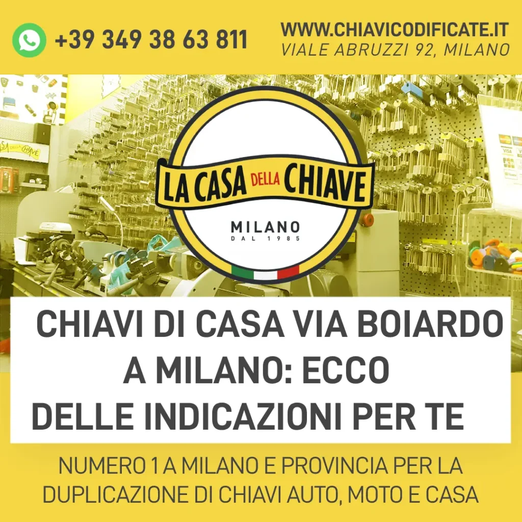 Chiavi di casa via Boiardo a Milano: ecco delle indicazioni per te