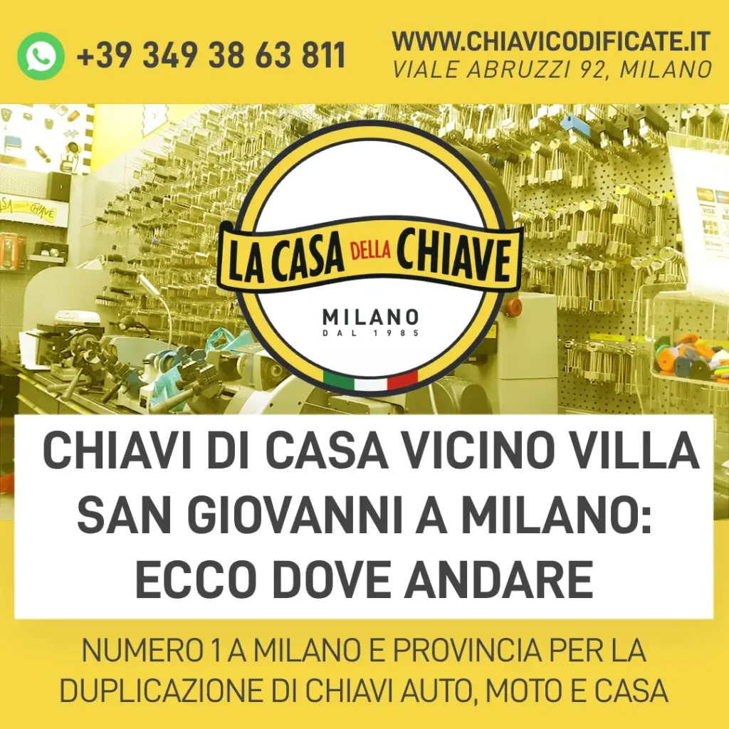 Chiavi di casa vicino Villa San Giovanni a Milano: ecco dove andare