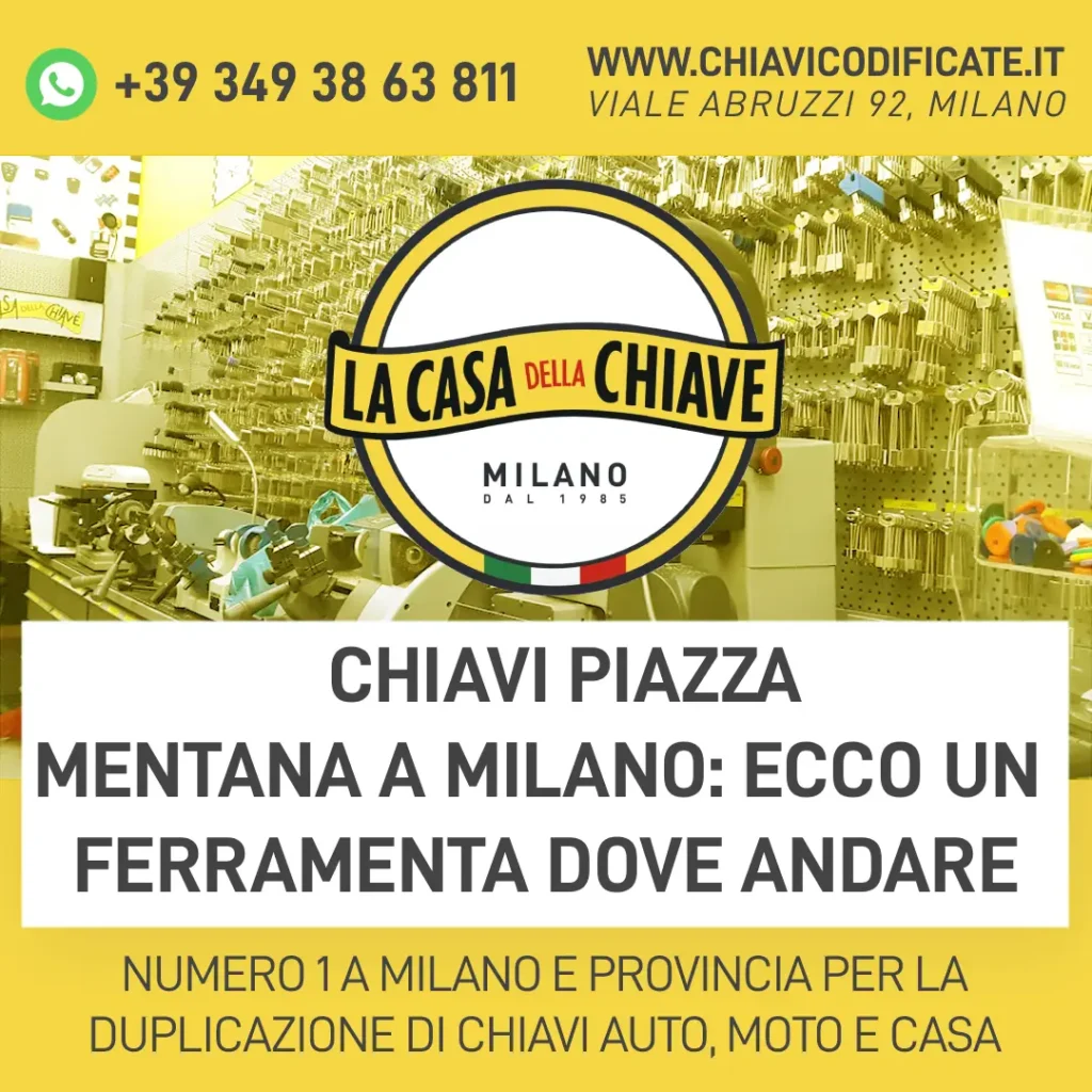 Chiavi piazza Mentana a Milano: ecco un ferramenta dove andare