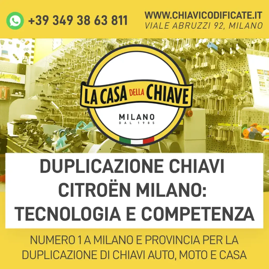 Duplicazione Chiavi Citroën Milano: tecnologia e competenza