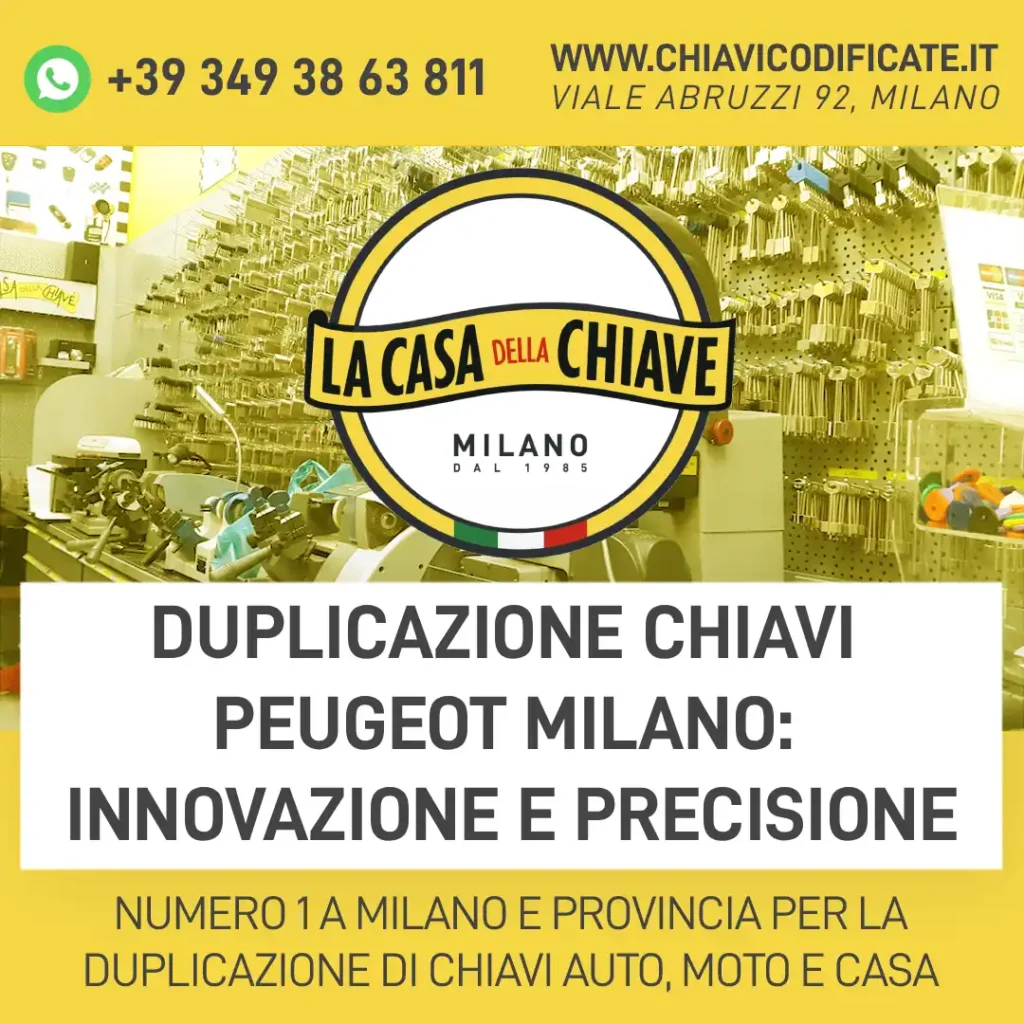 Duplicazione Chiavi Peugeot Milano: innovazione e precisione
