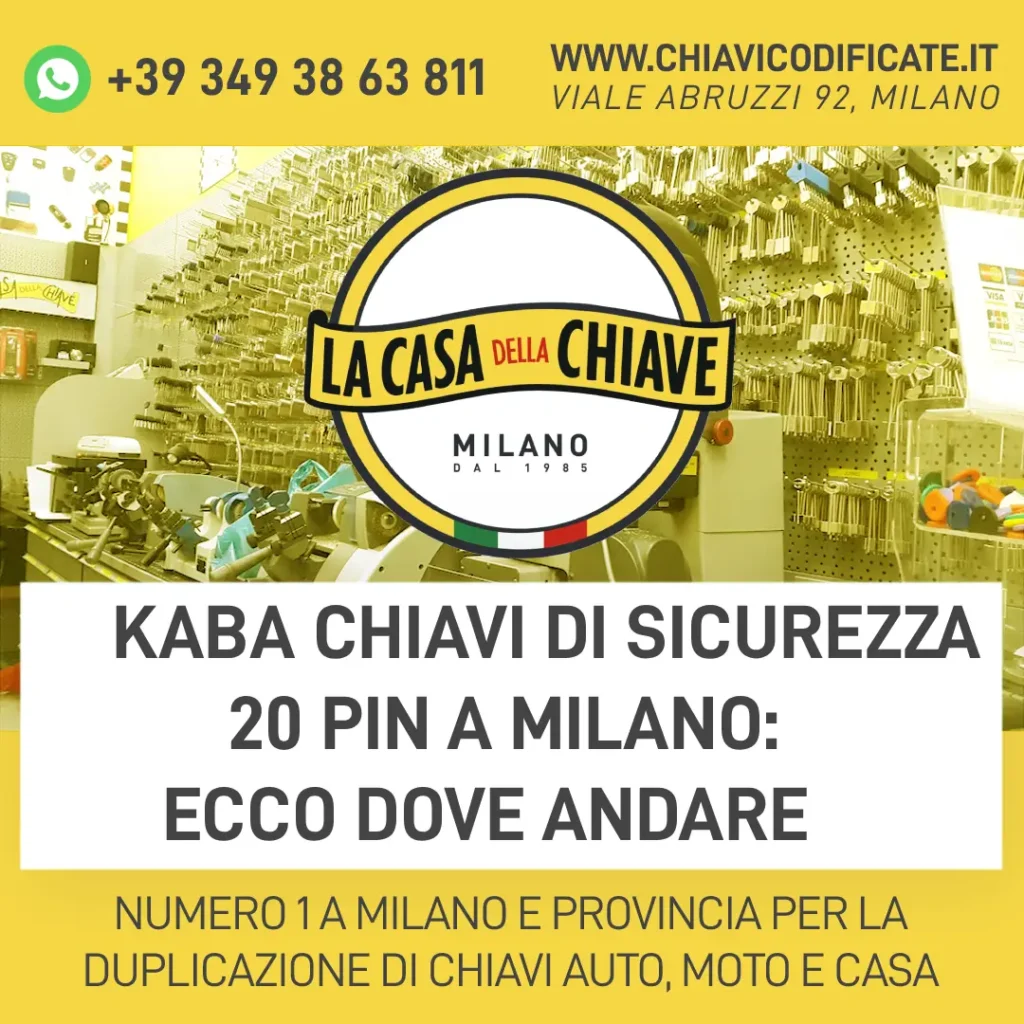 Kaba chiavi di sicurezza 20 pin a Milano: ecco dove andare