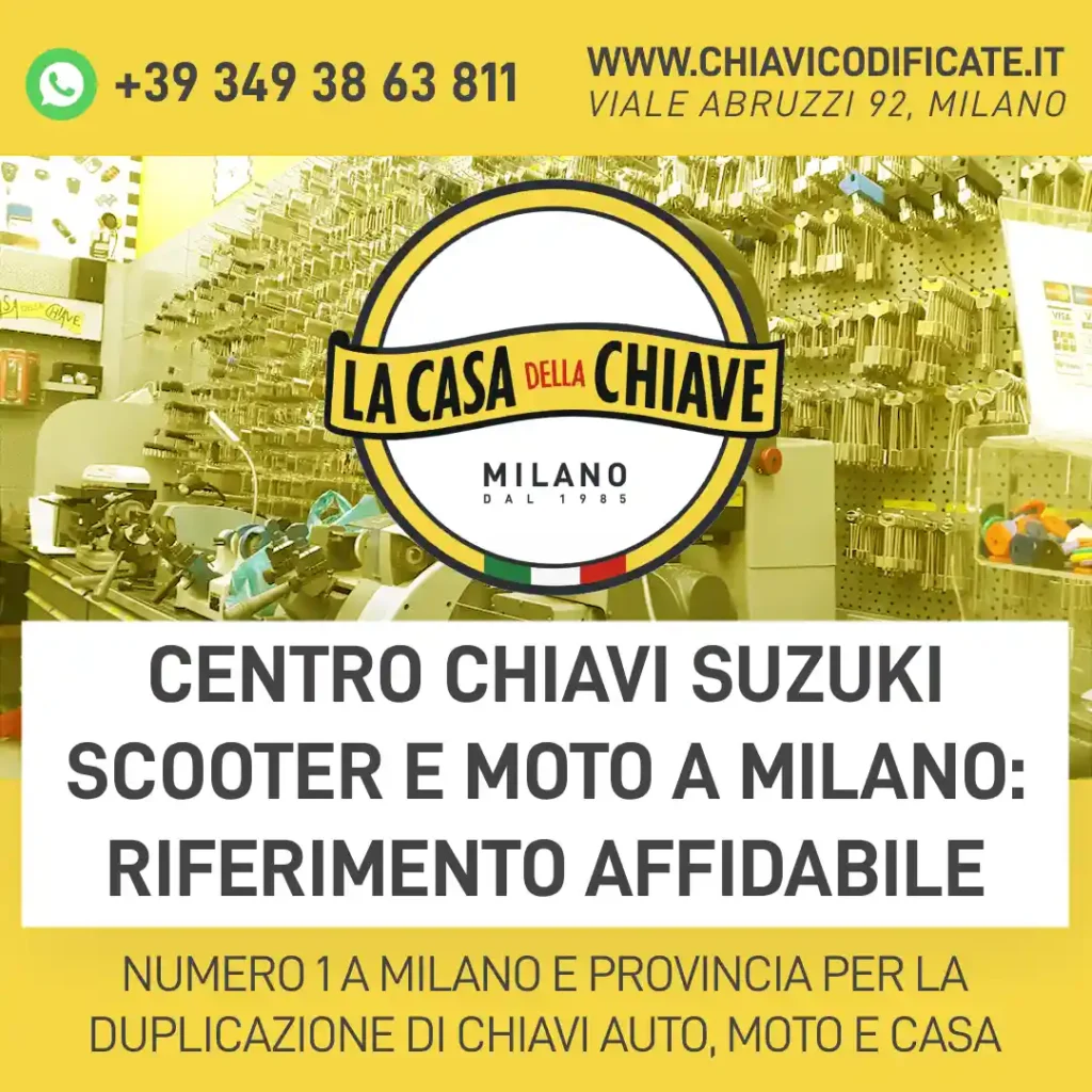 Centro chiavi Suzuki scooter e moto a Milano: riferimento affidabile