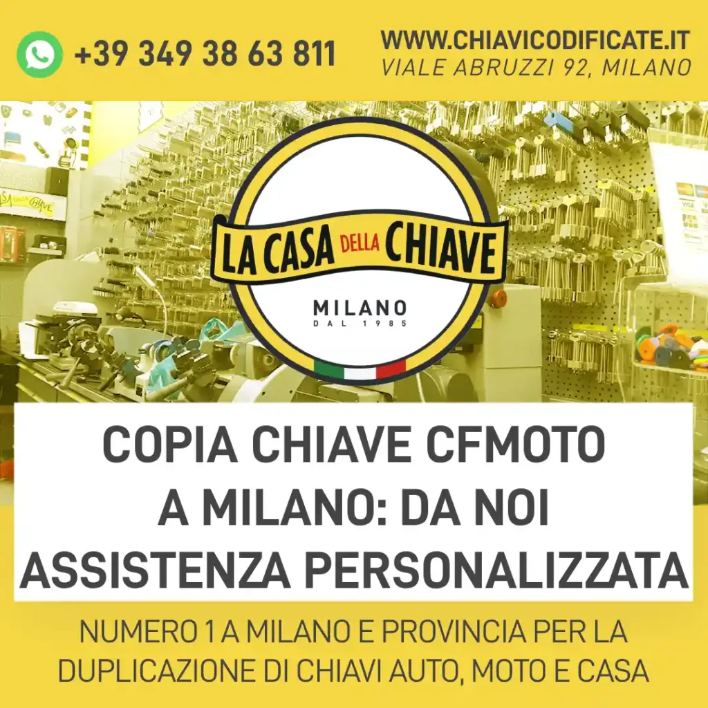 Copia chiave CFMOTO a Milano: da noi assistenza personalizzata