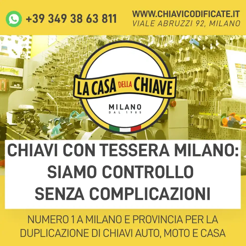 Chiavi con tessera Milano: siamo controllo senza complicazioni