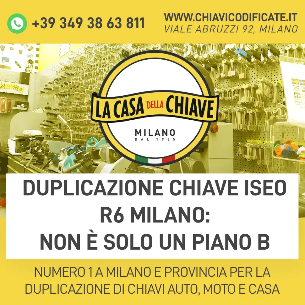 Duplicazione chiave ISEO R6 Milano: non è solo un piano B
