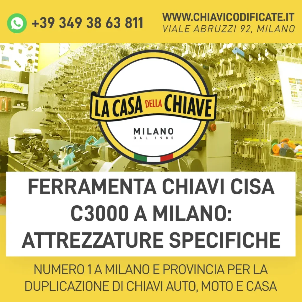 Ferramenta chiavi Cisa C3000 a Milano: attrezzature specifiche