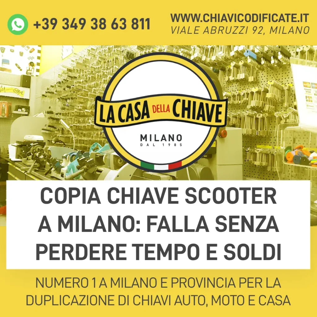 Copia chiave scooter a Milano: falla senza perdere tempo e soldi