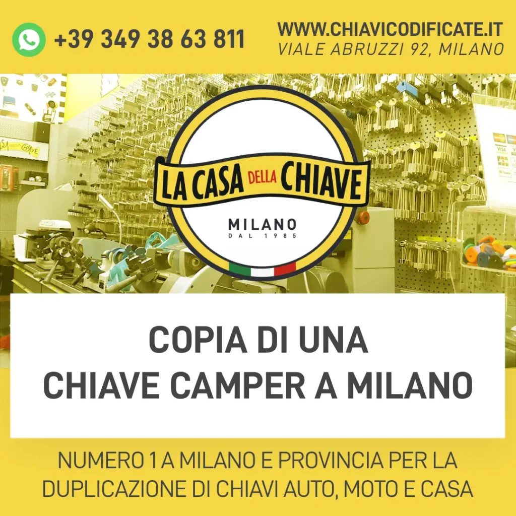 Copia di una chiave camper a Milano