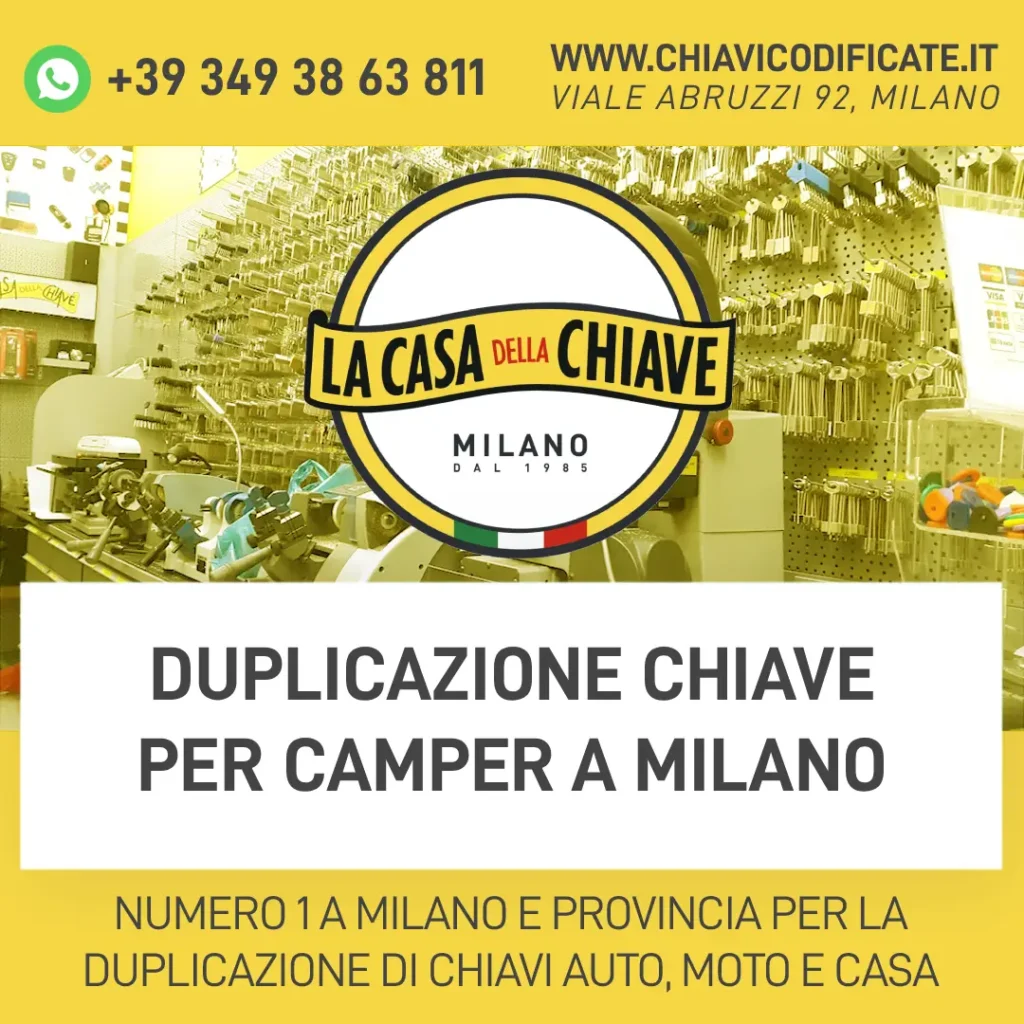 Duplicazione chiave per camper a Milano