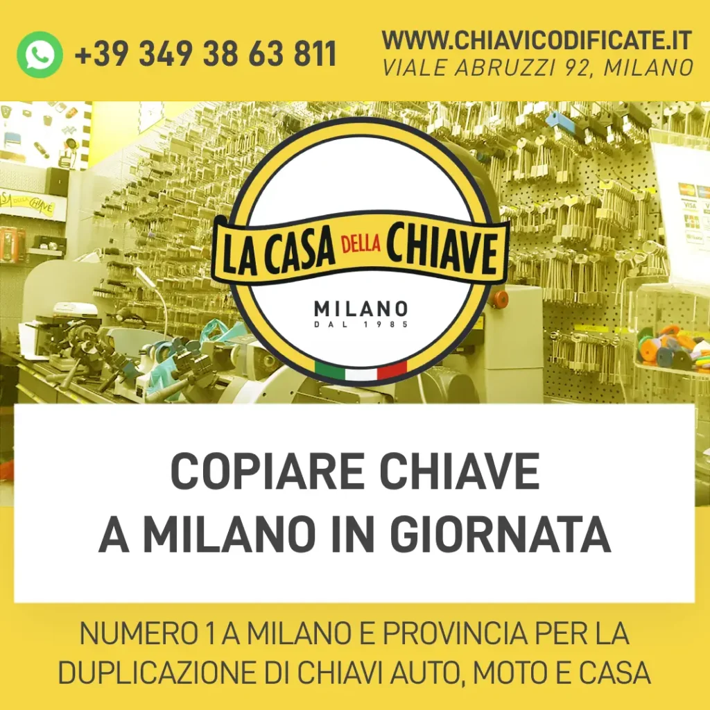 Copiare chiave a Milano in giornata
