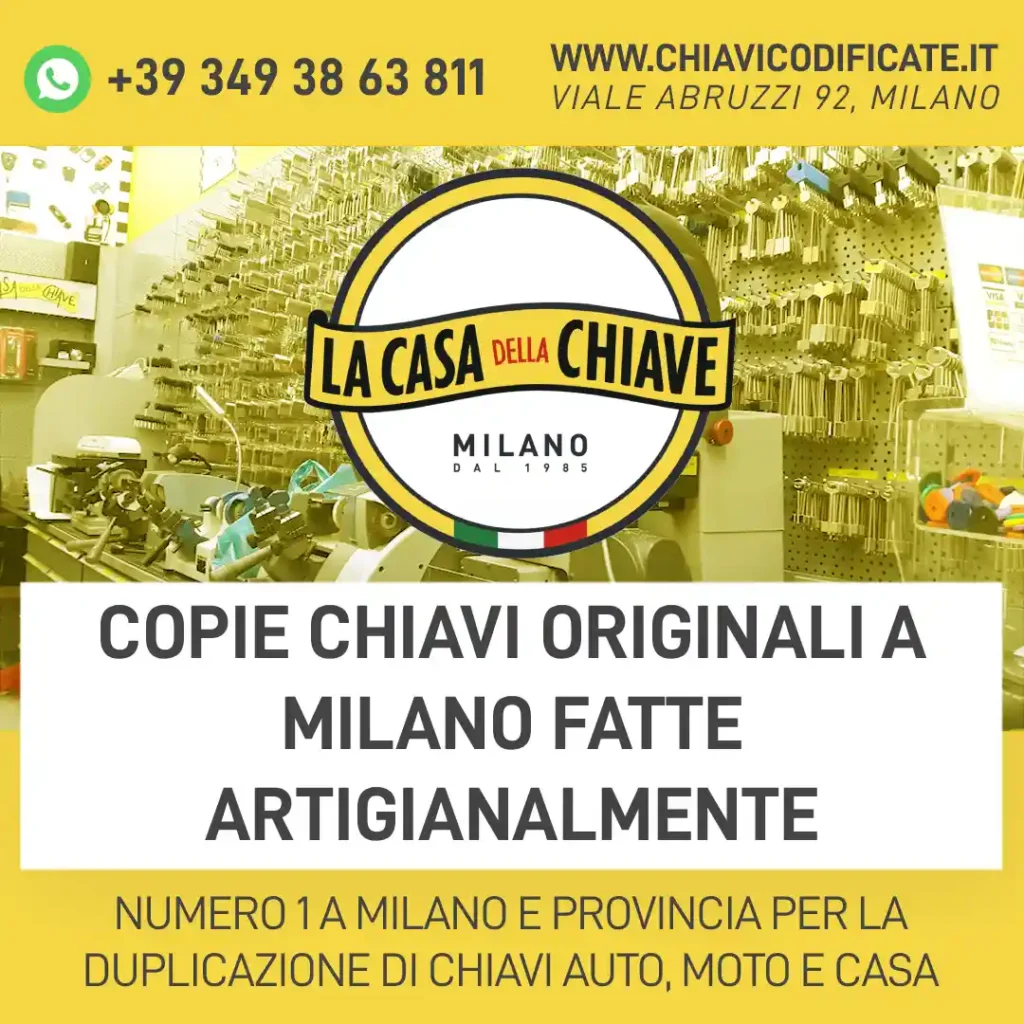 Copie chiavi originali a Milano fatte artigianalmente