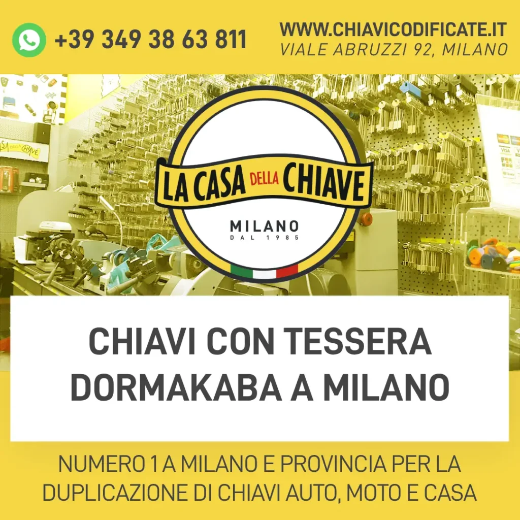 Chiavi con tessera Dormakaba a Milano
