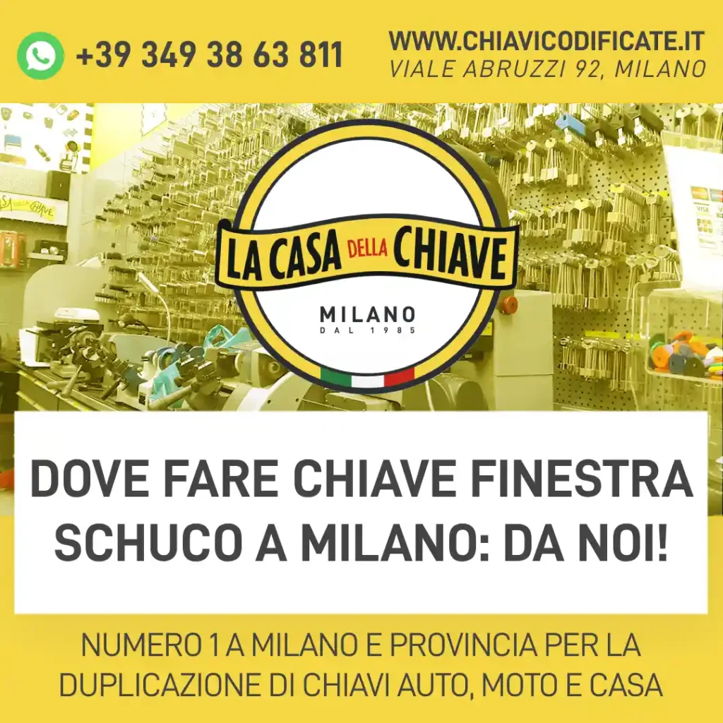 Dove fare chiave finestra schuco a Milano: da Noi!