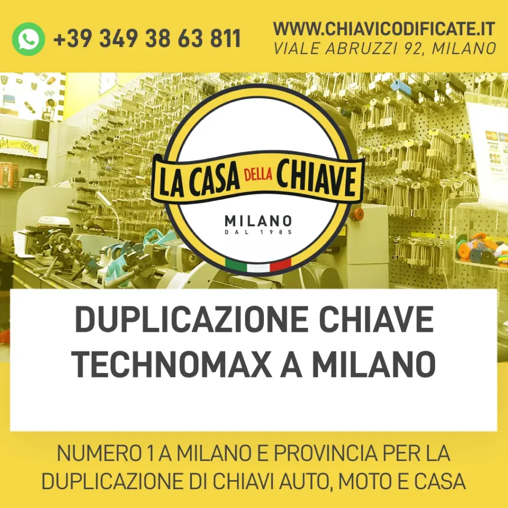 Duplicazione chiave Technomax a Milano