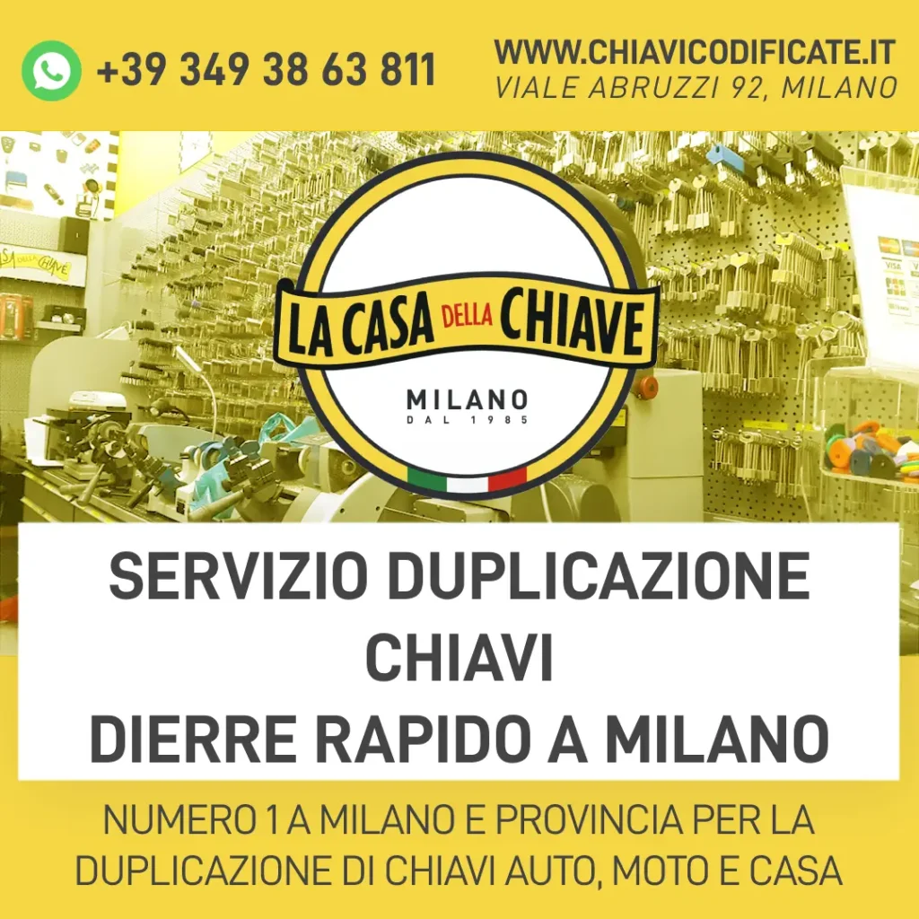 Servizio duplicazione chiavi Dierre rapido a Milano
