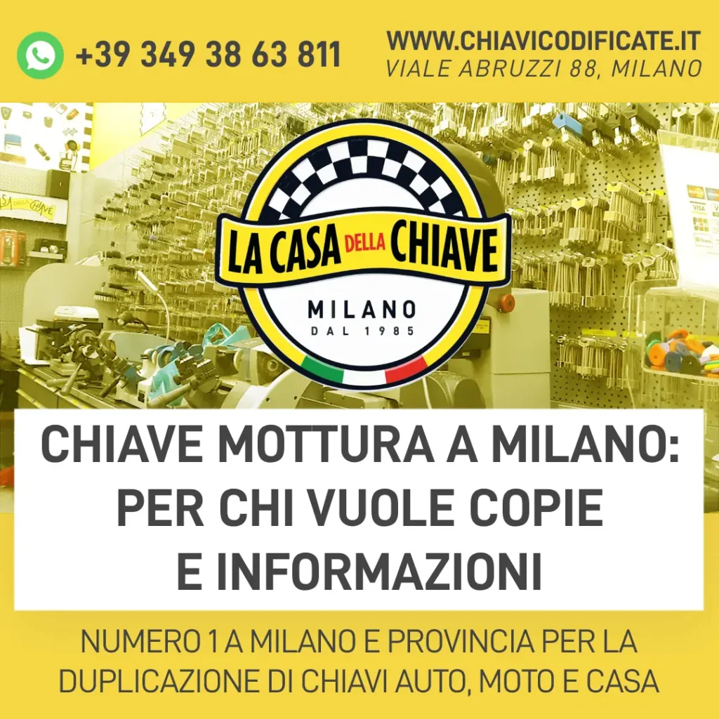 Chiave Mottura a Milano: per chi vuole copie e informazioni