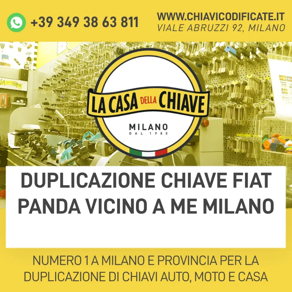 Duplicazione chiave Fiat Panda vicino a me Milano