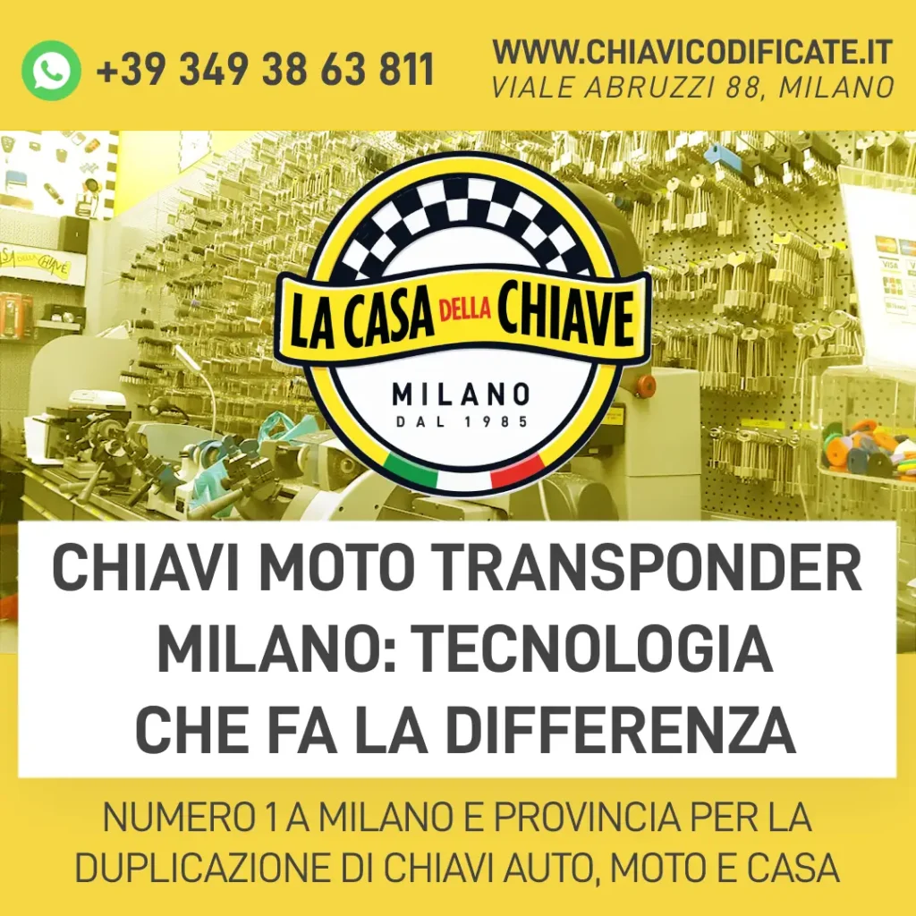 Chiavi Moto Transponder Milano: Tecnologia che Fa la Differenza