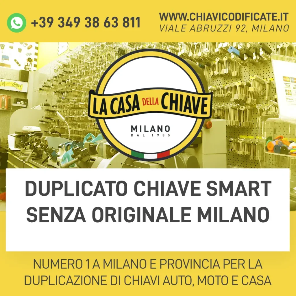 Duplicato chiave Smart senza originale Milano