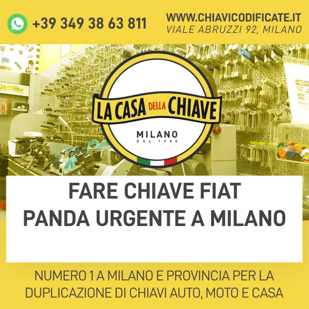 Fare chiave Fiat Panda urgente a Milano
