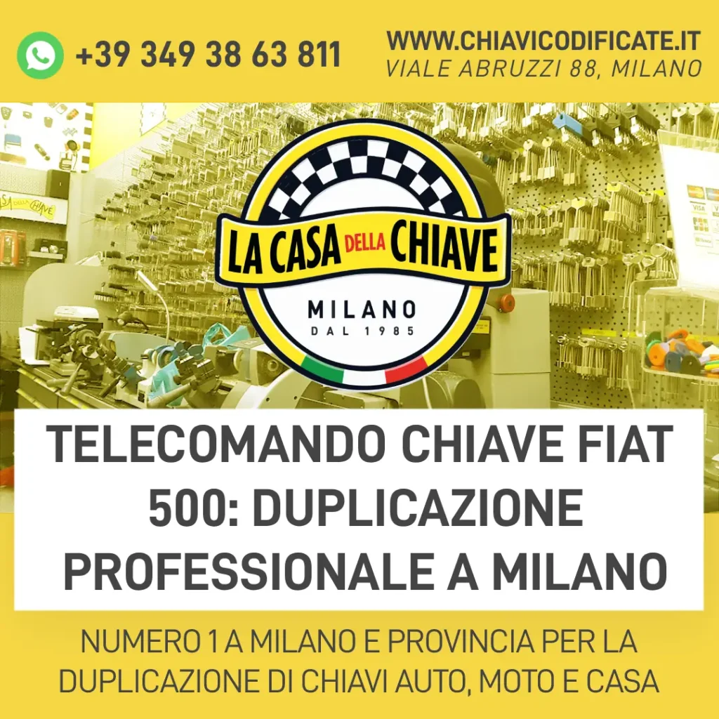 Telecomando Chiave Fiat 500: Duplicazione Professionale a Milano