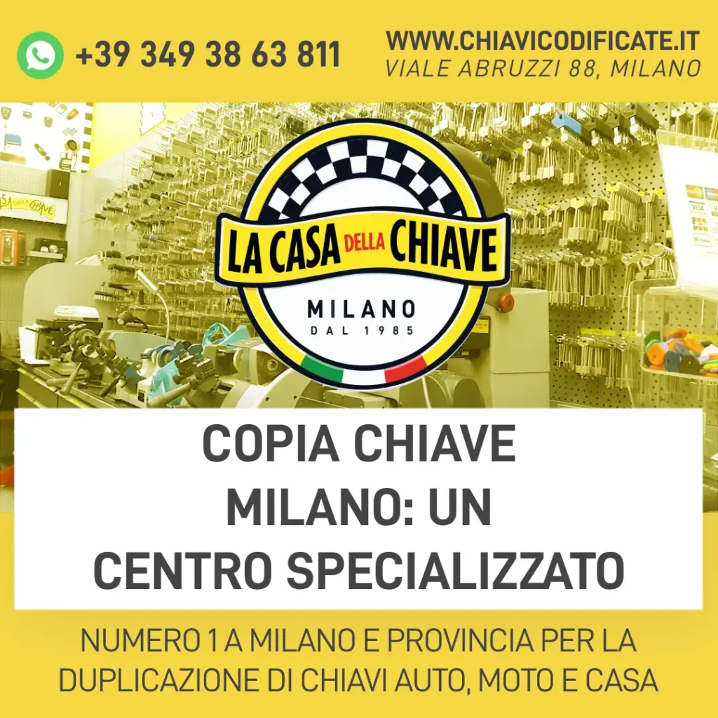 Copia chiave Milano: un centro specializzato