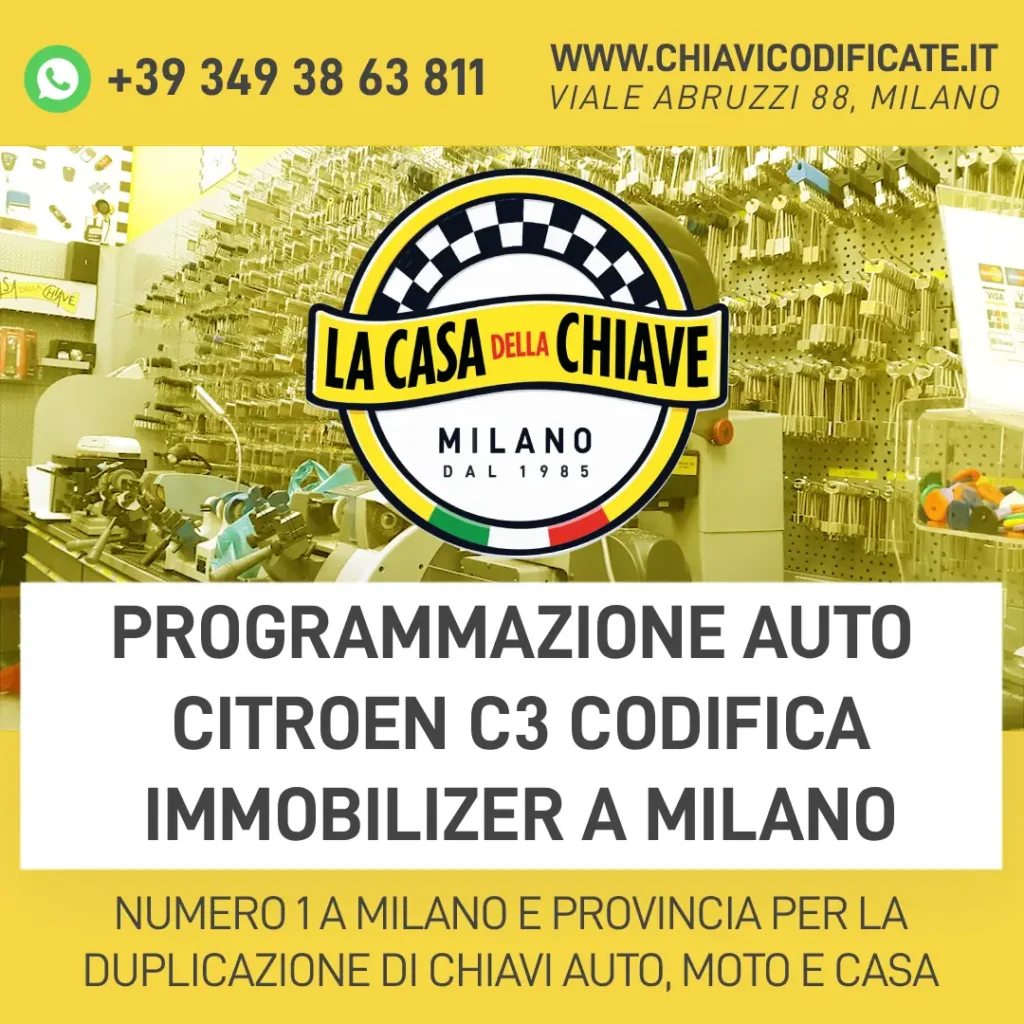 Programmazione Auto Citroen C3 Codifica Immobilizer a Milano