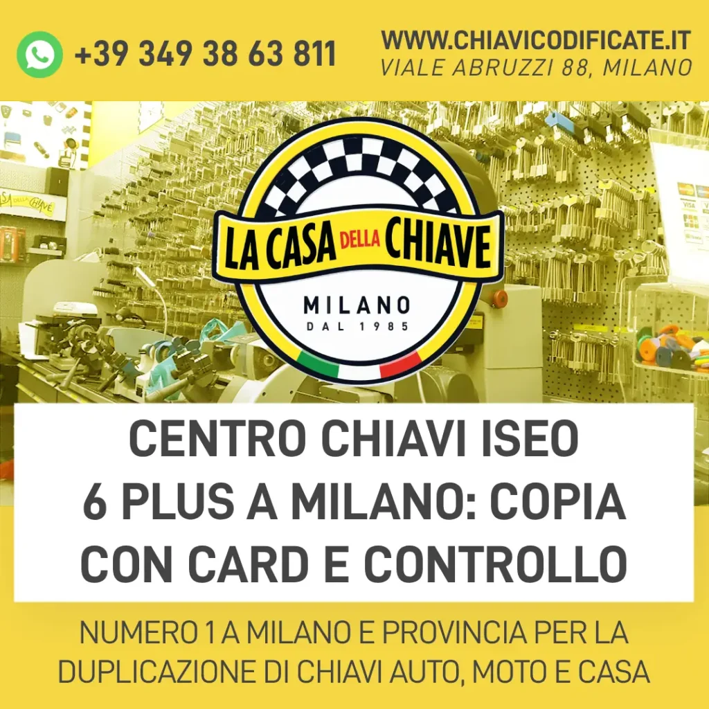 centro chiavi Iseo 6 plus a Milano: copia con card e controllo